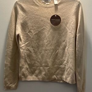NWT 100% Cashmere Sweater Valerie Stevens Beige Size M